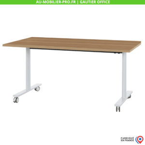 BUREAU D'OPEN SPACE MOBILE ET RABATTABLE 120CM MERISIER - YES GAUTIER OFFICE