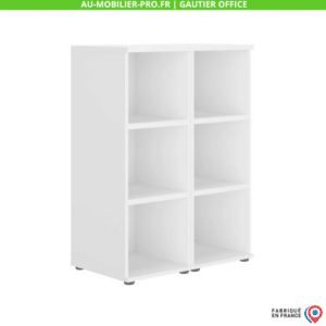 Bibliothèque blanche moderne fabriquée en France.