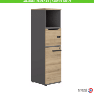 Armoire bureau, bois clair et gris, Gautier Office.