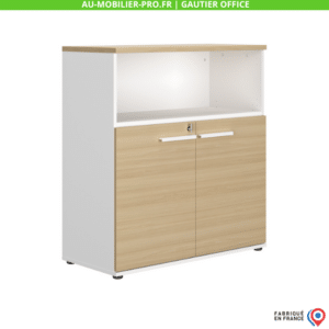 Armoire de bureau blanche et bois, Gautier.