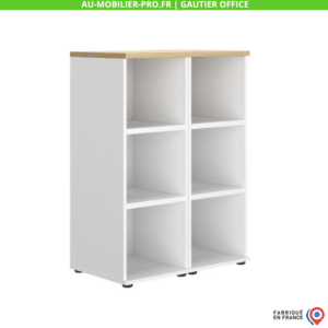 Étagère mobile moderne blanche, fabrication française.