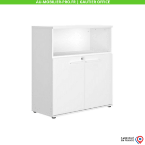 Armoire de bureau blanche fabriquée en France.